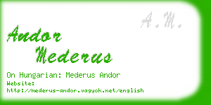 andor mederus business card